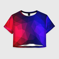 Футболка 3D укороченная женская Red&Blue, цвет: 3D-принт