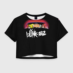 Футболка 3D укороченная женская Blink-182, цвет: 3D-принт