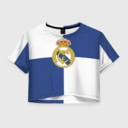 Футболка 3D укороченная женская Real Madrid: Blue style, цвет: 3D-принт