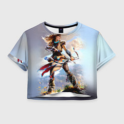 Футболка 3D укороченная женская HZD 4, цвет: 3D-принт