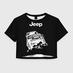 Футболка 3D укороченная женская Jeep, цвет: 3D-принт