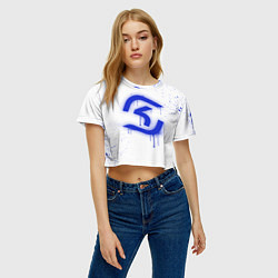 Футболка 3D укороченная женская SK Gaming: White collection, цвет: 3D-принт — фото 2