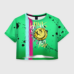 Футболка 3D укороченная женская Blink 182, цвет: 3D-принт