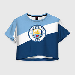 Футболка 3D укороченная женская FC Manchester City: Colors, цвет: 3D-принт