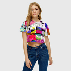 Футболка 3D укороченная женская Pop ART COLOR COLLECTION, цвет: 3D-принт — фото 2