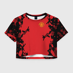 Футболка 3D укороченная женская FC Manchester United: Red Original, цвет: 3D-принт