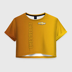 Футболка 3D укороченная женская Chevrolet желтый градиент, цвет: 3D-принт