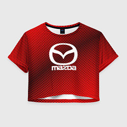 Футболка 3D укороченная женская Mazda: Red Carbon, цвет: 3D-принт
