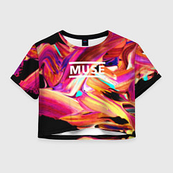 Футболка 3D укороченная женская MUSE: Neon Colours, цвет: 3D-принт