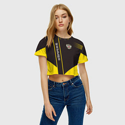 Футболка 3D укороченная женская Swimmer: Russia, цвет: 3D-принт — фото 2