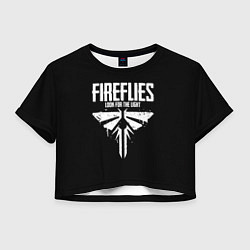 Футболка 3D укороченная женская Fireflies: White Logo, цвет: 3D-принт