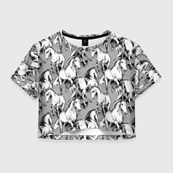 Женский топ Белые лошади - паттерн