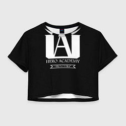 Футболка 3D укороченная женская UA HERO ACADEMY logo, цвет: 3D-принт