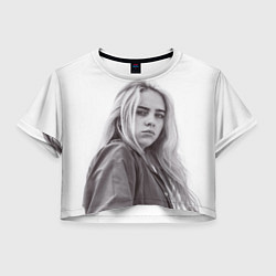 Футболка 3D укороченная женская BILLIE EILISH, цвет: 3D-принт