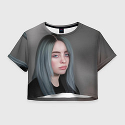 Футболка 3D укороченная женская Billie Eilish: Ocean Eyes, цвет: 3D-принт