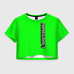 Футболка 3D укороченная женская Minecraft, цвет: 3D-принт