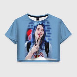 Футболка 3D укороченная женская BILLIE EILISH, цвет: 3D-принт