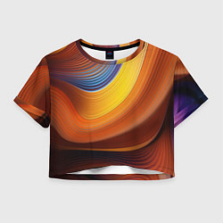 Футболка 3D укороченная женская Плавные Линии, цвет: 3D-принт