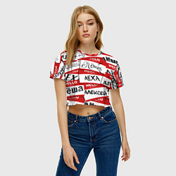 Футболка 3D укороченная женская Hello, my name is, цвет: 3D-принт — фото 2