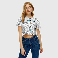 Футболка 3D укороченная женская МЕМЫ, цвет: 3D-принт — фото 2