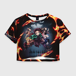 Футболка 3D укороченная женская KIMETSU NO YAIBA, цвет: 3D-принт