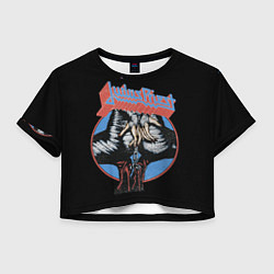Футболка 3D укороченная женская Judas Priest, цвет: 3D-принт