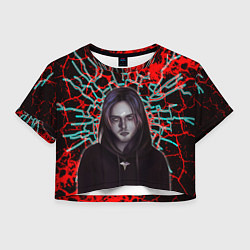 Футболка 3D укороченная женская Pyrokinesis, цвет: 3D-принт