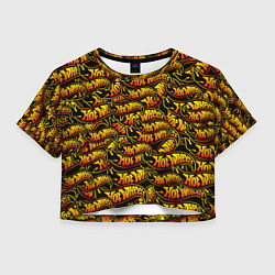 Футболка 3D укороченная женская Hot Wheels, цвет: 3D-принт