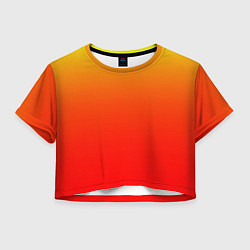 Футболка 3D укороченная женская Оранж, цвет: 3D-принт