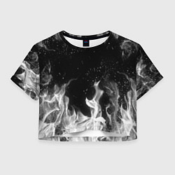 Футболка 3D укороченная женская БЕЛЫЙ ОГОНЬ, цвет: 3D-принт