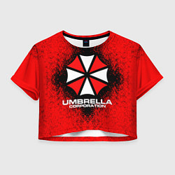 Футболка 3D укороченная женская Umbrella Corporation, цвет: 3D-принт