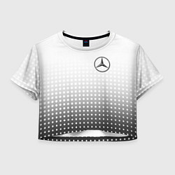 Футболка 3D укороченная женская Mercedes-Benz, цвет: 3D-принт