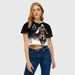 Футболка 3D укороченная женская Assassin’s Creed 04, цвет: 3D-принт — фото 2