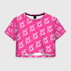 Футболка 3D укороченная женская HOT PINK, цвет: 3D-принт