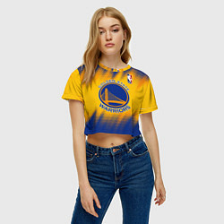 Футболка 3D укороченная женская Golden State Warriors, цвет: 3D-принт — фото 2