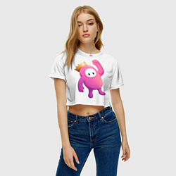 Футболка 3D укороченная женская Fall Guys, цвет: 3D-принт — фото 2
