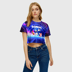 Футболка 3D укороченная женская SONIC СОНИК, цвет: 3D-принт — фото 2