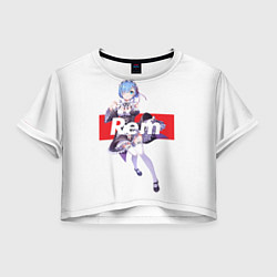 Футболка 3D укороченная женская Re:Zero, цвет: 3D-принт