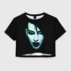 Футболка 3D укороченная женская Marilyn Manson, цвет: 3D-принт