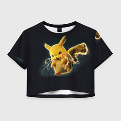 Футболка 3D укороченная женская Pikachu Pika Pika, цвет: 3D-принт