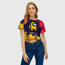 Футболка 3D укороченная женская AMONG US АМОНГ АС, цвет: 3D-принт — фото 2