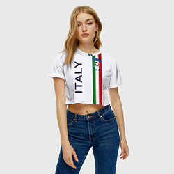 Футболка 3D укороченная женская СБОРНАЯ ИТАЛИИ, цвет: 3D-принт — фото 2