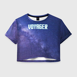 Футболка 3D укороченная женская Voyager, цвет: 3D-принт