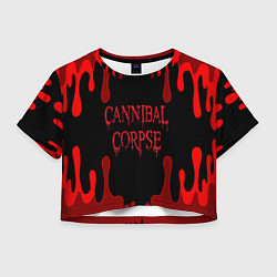 Футболка 3D укороченная женская Cannibal Corpse, цвет: 3D-принт