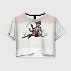 Футболка 3D укороченная женская Джуно и Хару, цвет: 3D-принт