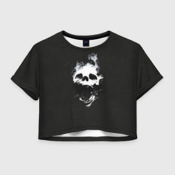 Футболка 3D укороченная женская Невероятное зло, цвет: 3D-принт