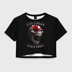 Футболка 3D укороченная женская Five Finger Death Punch 5FDP, цвет: 3D-принт