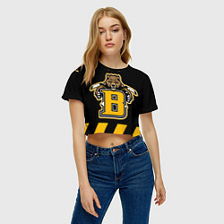 Футболка 3D укороченная женская BOSTON BRUINS, цвет: 3D-принт — фото 2