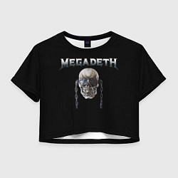 Футболка 3D укороченная женская Megadeth, цвет: 3D-принт