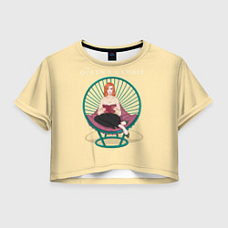 Футболка 3D укороченная женская Королева на троне, цвет: 3D-принт